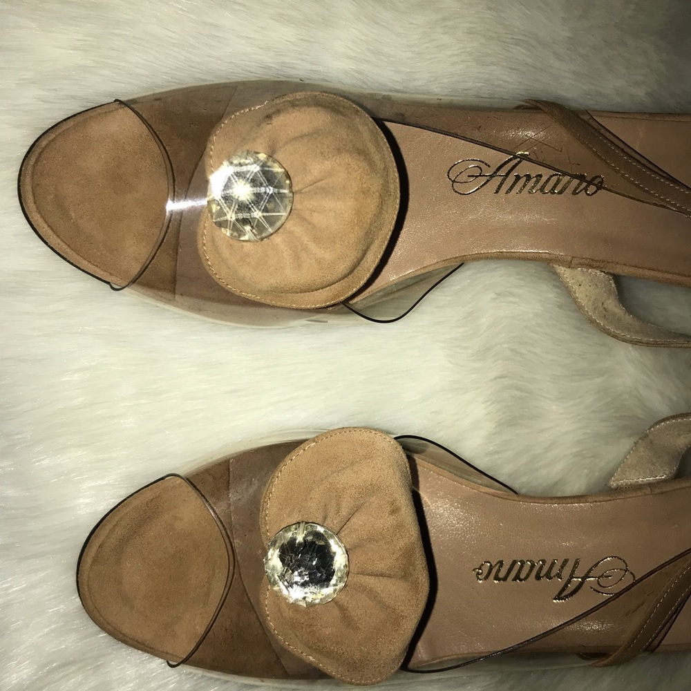 Nude sling back sandals with clear upper - Picture 8 of 8